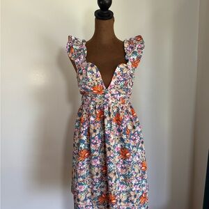 Floral Ruffle Midi Dress – Feminine & Flirty